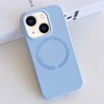 For iPhone 14 Plus MagSafe Magnetic Liquid Silicone Phone Case(Light Blue)