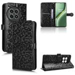 For OnePlus Ace 3 Pro Honeycomb Dot Texture Leather Phone Case(Black)