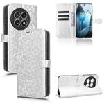 For OnePlus 13 5G Honeycomb Dot Texture Leather Phone Case(Silver)