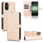 For OnePlus Ace 5 Racing / Nord CE5 Honeycomb Dot Texture Leather Phone Case(Gold)