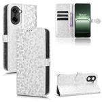 For OnePlus Ace 5 Racing / Nord CE5 Honeycomb Dot Texture Leather Phone Case(Silver)