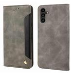 For Samsung Galaxy A55 Skin Feel Splicing Leather Phone Case(Grey)