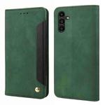 For Samsung Galaxy S24 5G Skin Feel Splicing Leather Phone Case(Green)