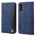 For Samsung Galaxy S24 5G Skin Feel Splicing Leather Phone Case(Blue)