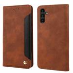 For Samsung Galaxy S24 5G Skin Feel Splicing Leather Phone Case(Brown)