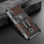 For Xiaomi Mi Note 10 Pro Machine Armor Warrior Shockproof PC + TPU Protective Case(Coffee)