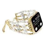 For Apple Watch 38mm Butterfly Chain Bracelet Metal Watch Band(Transparent Gold)