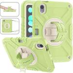 For iPad mini 6 X Rotation PC Hybrid Silicone Tablet Case with Strap(Yellow Green White)