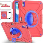 For iPad Air 11 2024 X Rotation PC Hybrid Silicone Tablet Case with Strap(Red Blue)