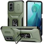For Motorola Moto G 5G 2024 Sliding Camshield Holder Phone Case(Alpine Green)