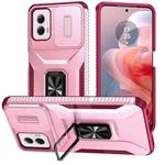 For Motorola Moto G Power 2024 Sliding Camshield Holder Phone Case(Pink + Rose Red)
