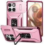 For Motorola Edge 5G 2025 Sliding Camshield Holder Phone Case(Pink + Rose Red)