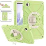For Samsung Galaxy Tab A7 Lite X Rotation PC Hybrid Silicone Tablet Case with Strap(Yellow Green White)