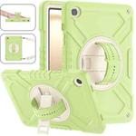 For Samsung Galaxy Tab A9+ X210 X Rotation PC Hybrid Silicone Tablet Case with Strap(Yellow Green White)