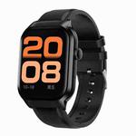 2.01 inch Leather Strap Bluetooth Call Smart Watch Support Heart Rate Monitoring / Non-invasive Blood Sugar(Black)