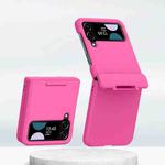 For Samsung Galaxy Z Flip3 5G/Z Flip4 5G PC Skin Feel Integrated Foldable Mid Shaft Phone Case(Rose Red)