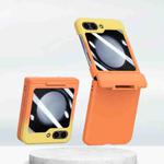 For Samsung Galaxy Z Flip5 5G PC Skin Feel Integrated Foldable Mid Shaft Phone Case(Orange Yellow)