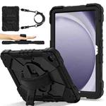 For Samsung Galaxy Tab A9+ X216 Contrast Color Robot C2 Silicone Hybrid PC Tablet Case(Black)