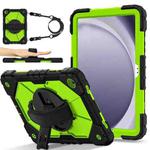 For Samsung Galaxy Tab A9+ X216 Contrast Color Robot C2 Silicone Hybrid PC Tablet Case(Black Yellow Green)