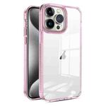 For iPhone 15 Pro 2.5mm Anti-slip Clear Acrylic Hybrid TPU Phone Case(Pink)