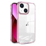 For iPhone 14 / 13 2.5mm Anti-slip Clear Acrylic Hybrid TPU Phone Case(Pink)