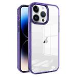 For iPhone 14 Pro 2.5mm Anti-slip Clear Acrylic Hybrid TPU Phone Case(Deep Purple)