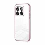 For OnePlus 10T / Ace Pro Transparent Plating Fine Hole Phone Case(Pink)