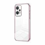 For OnePlus Nord CE 2 Lite 5G Transparent Plating Fine Hole Phone Case(Pink)