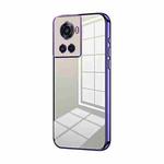 For OnePlus Ace / 10R Transparent Plating Fine Hole Phone Case(Purple)