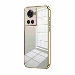 For OnePlus Ace / 10R Transparent Plating Fine Hole Phone Case(Gold)