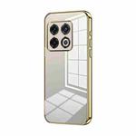 For OnePlus 10 Pro Transparent Plating Fine Hole Phone Case(Gold)