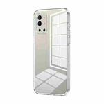 For OnePlus 9R Transparent Plating Fine Hole Phone Case(Transparent)