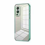 For OnePlus Nord 2 5G Transparent Plating Fine Hole Phone Case(Green)