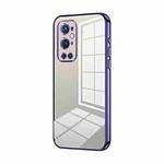 For OnePlus 9 Pro Transparent Plating Fine Hole Phone Case(Purple)