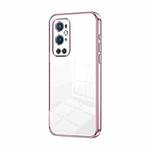 For OnePlus 9 Pro Transparent Plating Fine Hole Phone Case(Pink)