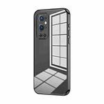 For OnePlus 9 Pro Transparent Plating Fine Hole Phone Case(Black)