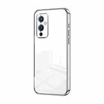For OnePlus 9 Transparent Plating Fine Hole Phone Case(Silver)