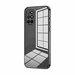 For OnePlus 8T Transparent Plating Fine Hole Phone Case(Black)