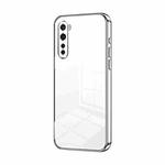 For OnePlus Nord Transparent Plating Fine Hole Phone Case(Silver)