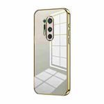 For OnePlus 8 Pro Transparent Plating Fine Hole Phone Case(Gold)