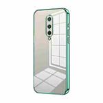 For OnePlus 8 Transparent Plating Fine Hole Phone Case(Green)