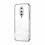 For OnePlus 8 Transparent Plating Fine Hole Phone Case(Silver)