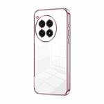 For OnePlus Ace 3 Pro Transparent Plating Fine Hole Phone Case(Pink)