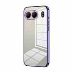 For OnePlus Nord 4 Transparent Plating Fine Hole Phone Case(Purple)