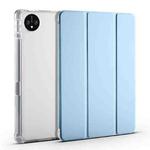 For Huawei MatePad Pro 11 2024 3-fold Clear TPU Leather Tablet Case with Pen Slot(Ice Blue)