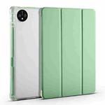 For Huawei MatePad Pro 11 2024 3-fold Clear TPU Leather Tablet Case with Pen Slot(Matcha Green)
