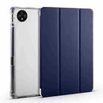 For Huawei MatePad Pro 11 2024 3-fold Clear TPU Leather Tablet Case with Pen Slot(Dark Blue)