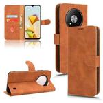 For ZTE Blade A73 5G Skin Feel Magnetic Flip Leather Phone Case(Brown)