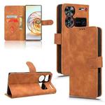 For ZTE nubia Z60 Ultra Skin Feel Magnetic Flip Leather Phone Case(Brown)