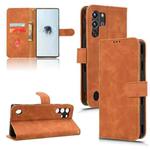 For ZTE nubia Red Magic 10 Pro Skin Feel Magnetic Flip Leather Phone Case(Brown)